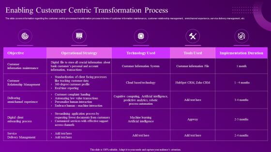 Building Computational Intelligence Environment Enabling Customer Centric Transformation Process
