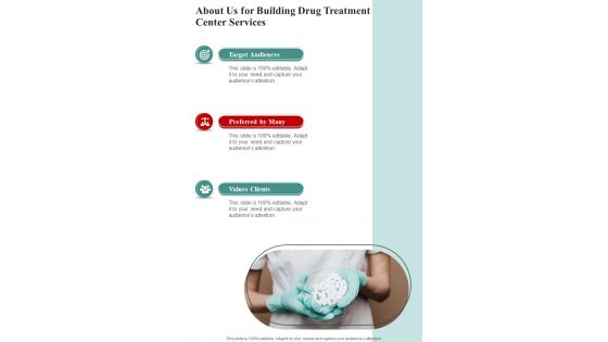 Building Drug Treatment Center Services For About Us One Pager Sample Example Document