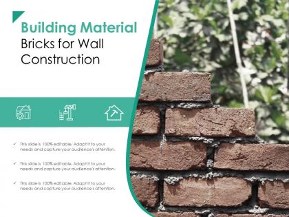 Building material bricks for wall construction
