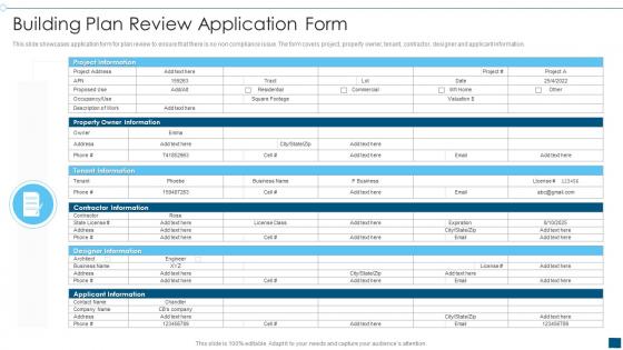 Building Plan Review Application Form