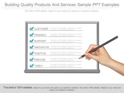 Building quality products and services sample ppt examples