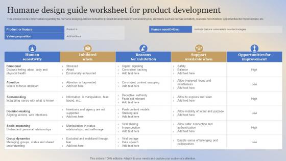 Building Responsible Organization Humane Design Guide Worksheet For Product Development