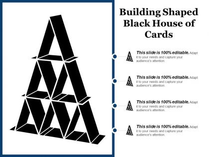 Building shaped black house of cards