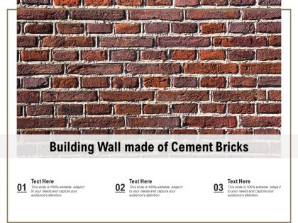 Building wall made of cement bricks