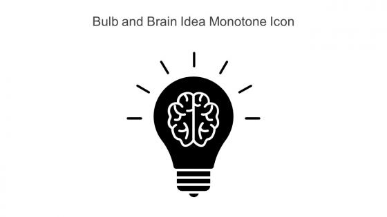 Bulb And Brain Idea Monotone Icon