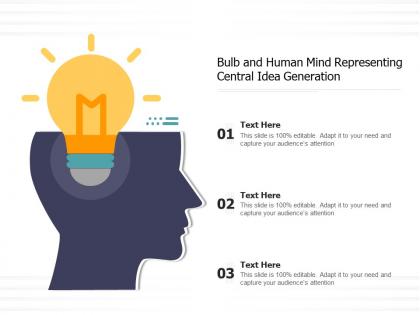 Bulb and human mind representing central idea generation