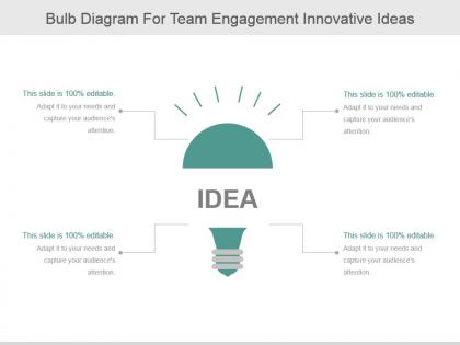 Bulb diagram for team engagement innovative ideas
