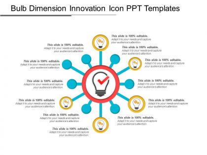Bulb dimension innovation icon ppt templates
