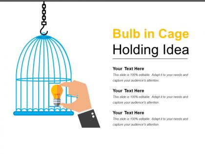 Bulb in cage holding idea sample of ppt