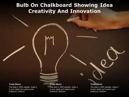 Bulb on chalkboard showing idea creativity and innovation