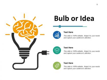 Bulb or idea planning ppt visual aids infographic template