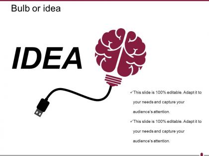 Bulb or idea powerpoint layout 1