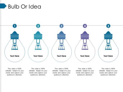 Bulb or idea ppt model master slide