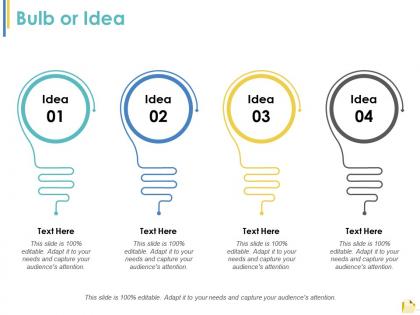 Bulb or idea strategy ppt styles example introduction