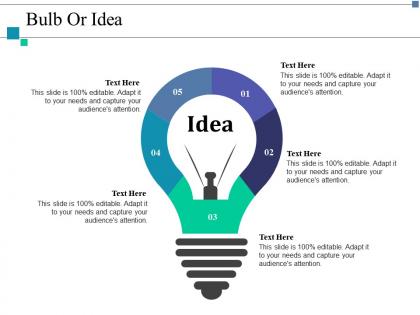Bulb or idea technology ppt layouts example introduction