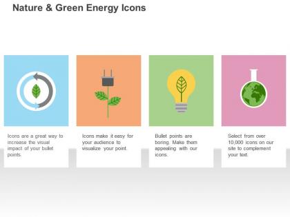 Bulb power plug globe green energy ppt icons graphics