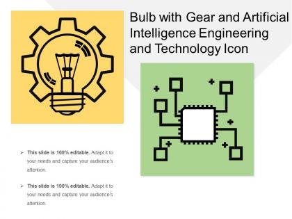 Bulb with gear and artificial intelligence engineering and technology icon