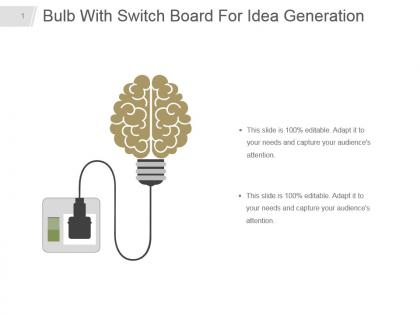 Bulb with switch board for idea generation powerpoint diagram