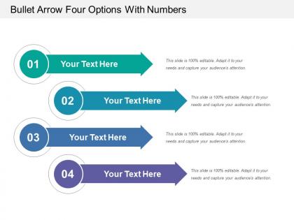 Bullet arrow four options with numbers