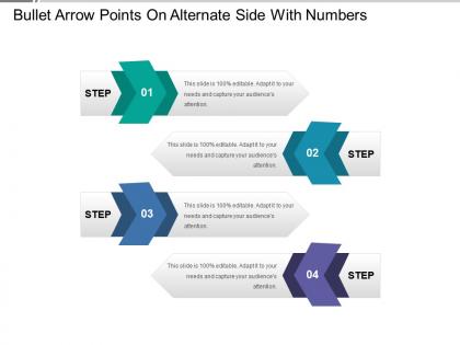 Bullet arrow points on alternate side with numbers