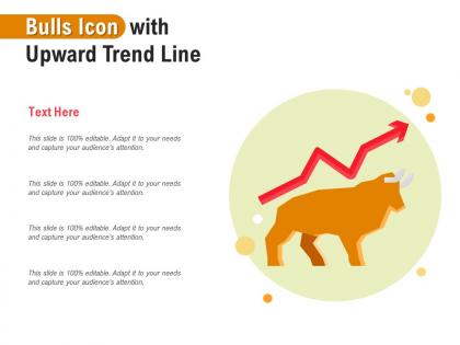 Bulls icon with upward trend line