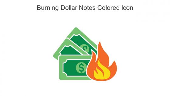 Burning Dollar Notes Colored Icon In Powerpoint Pptx Png And Editable Eps Format