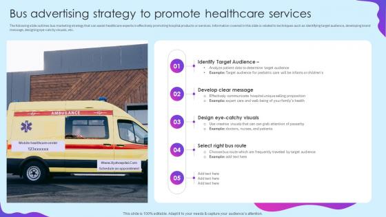 Bus Advertising Strategy To Promote Healthcare Marketing Ideas To Boost Sales Strategy SS V