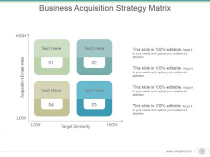 Business acquisition strategy matrix powerpoint images