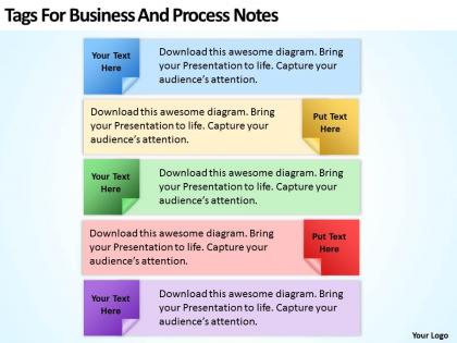 Business activity diagram tags for and process notes powerpoint slides 0522