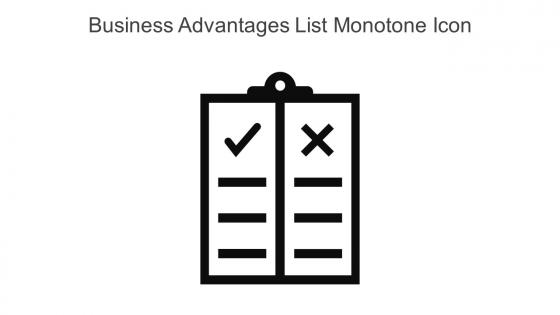 Business Advantages List Monotone Icon In Powerpoint Pptx Png And Editable Eps Format