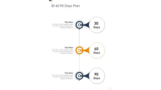 Business Advisory Proposal 30 60 90 Days Plan One Pager Sample Example Document