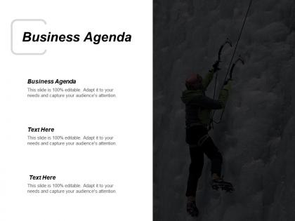 Business agenda ppt powerpoint presentation infographic template graphics download cpb