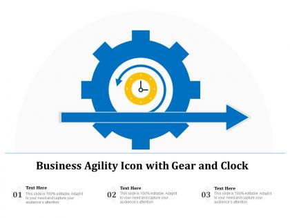 Business agility icon with gear and clock
