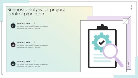 Business Analysis For Project Control Plan Icon