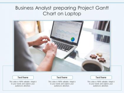 Business analyst preparing project gantt chart on laptop