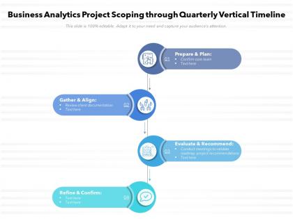 Business analytics project scoping through quarterly vertical timeline