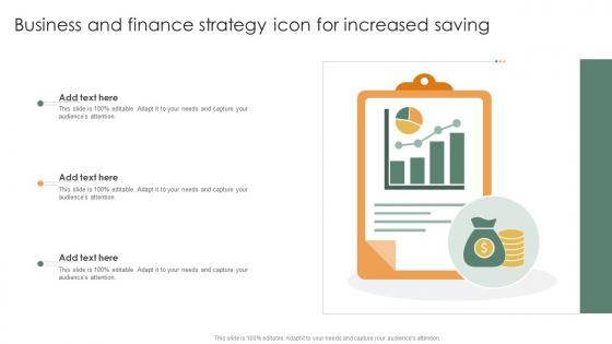 Business And Finance Strategy Icon For Increased Saving
