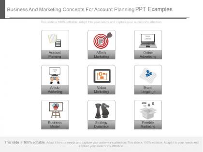 Business and marketing concepts for account planning ppt examples