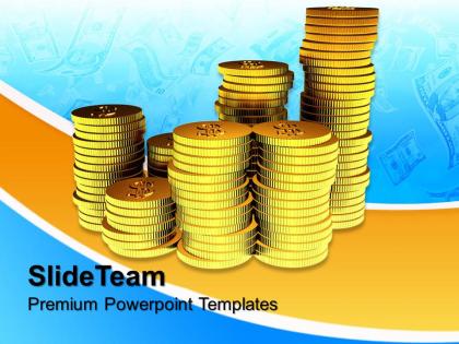 Business and strategy powerpoint templates golden curency money success ppt designs
