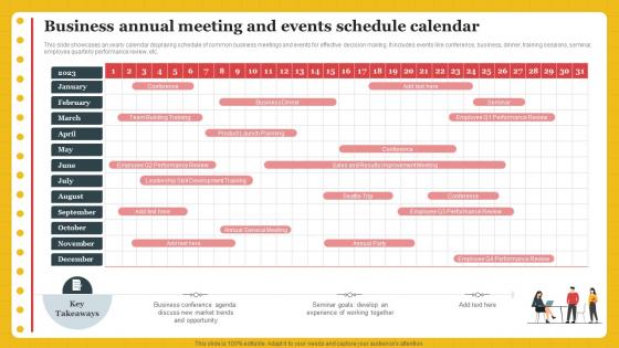 Business Annual Meeting And Events Schedule Calendar