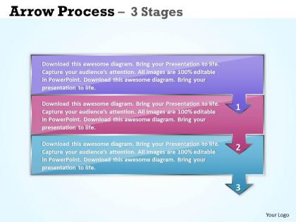 Business arrow process 3 stages 25