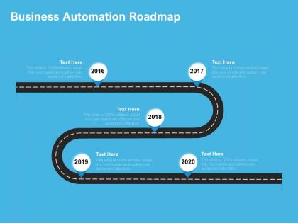 Business automation roadmap 2016 to 2020 years ppt powerpoint presentation outline