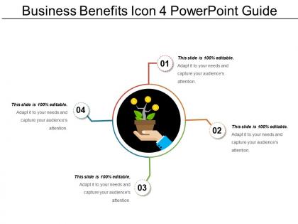 Business benefits icon 4 powerpoint guide