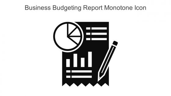 Business Budgeting Report Monotone Icon In Powerpoint Pptx Png And Editable Eps Format