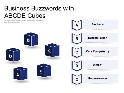 Business buzzwords with abcde cubes