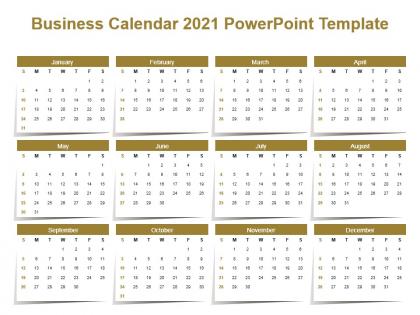 Business calendar 2021 powerpoint template