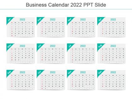 Business calendar 2022 ppt slide