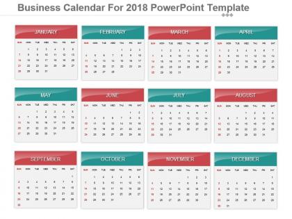 Business calendar for 2018 powerpoint template