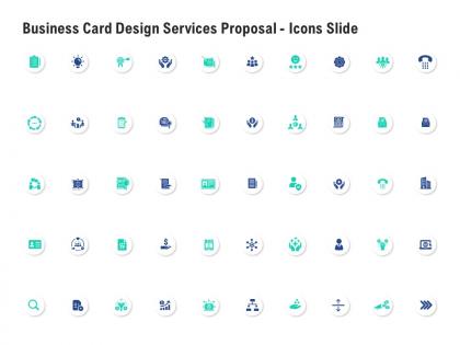 Business card design services proposal icons slide ppt powerpoint presentation outline