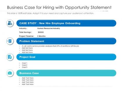 Business case for hiring with opportunity statement